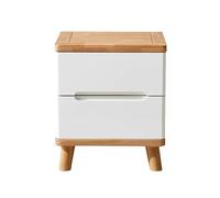 xiuling4568 Table de Chevet, Table d'appoint de canapé, Table d'appoint for Chambre à Coucher, Salon, Table de Chevet en Bois à 2 tiroirs avec 4 Pieds en Bois Robustes, H46,9 x L40,3 x P36,4 cm