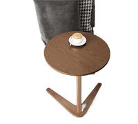 XIUsheUA Table d'appoint de Support Triangulaire en chêne | Table de canapé robuste en forme de C, tendance, table basse de balcon, table de nuit for chambre à coucher(Brown 50x 50CM)