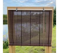XiuXiu Stores en bambou à enroulement, stores romaines pour fenêtre, stores enroulables pour la maison, filtre de lumière pour intérieur et extérieur, patio, G28 l x 121,9 cm H