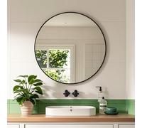 xixi-home Miroir Mural 50cm Miroir Rond de Salle de Bains Adapté à la Salle de Bain, au Dressing, au Salon, à la Chambre à Coucher, à la Porte d'entrée,Noir
