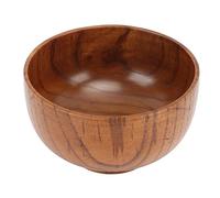 Xixian Bol à Soupe en Bois de Style Japonais, Plat Rond Lisse en Bois pour Salade de Nouilles Riz, Plat Service Fruits pour la Cuisine, Décor Table à Manger
