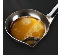 Xixian Cuillère à Filtre à Huile en Acier Inoxydable pour Soupe et Marmite - Louche d'écumoire de 32 Cm avec Trous Fins