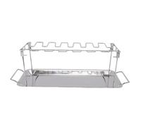 Xixian Grille de Gril de Cuisse Poulet en Acier Inoxydable à 12 Fentes avec Bac D'égouttage pour Barbecue | Rôtissez effort uniformément avec 12 fentes, s'adapte aux grilles des fours standard.Comprend un bac d'égouttage pour