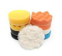 Xixian Kit de Tampons de Polissage en éponge 7 Pouces, 11 Pièces, avec Adaptateur Perceuse, pour Polisseuse Voiture (6 pouces (ID 153 mm, épaisseur 5 mm))