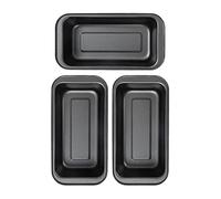 Xixian Lot de 3 Moules à Gâteau Rectangulaires Antiadhésifs, Moule à Pain en Acier au Carbone, Mini Moules Gâteau Noirs pour Toasts, Quatre-quarts, Pain de Viande, Ensemble Ustensiles Cuisson