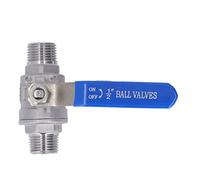 Xixian Robinet à Bille 1/2" DN15 Mâle à Mâle, Acier Inoxydable 304 1000 WOG, Arrêt Manuel pour Eau, Gaz, Air, Poignée Robuste, Raccord de Plomberie