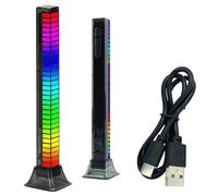 XiXiRan LumièRe Rythme Audio, Lumières Ramassage Musique, Ramassage Activé La Voix, Barre Lumineuse LED Réactive au Son, RGB 32 Bits Coloré Contrôle du Son, Musique Ambiance Rythme LumièRe (C)