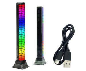 XiXiRan LumièRe Rythme Audio, Lumières Ramassage Musique, Ramassage Activé La Voix, Barre Lumineuse LED Réactive au Son, RGB 32 Bits Coloré Contrôle du Son, Musique Ambiance Rythme LumièRe (C)