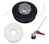 XiXiRan Tête de Débroussailleuse Universelle Tap & Go - m10 x 1,25 à Gauche 30m avec Ligne de Débroussailleuse de Rechange ⌀ 2.4mm Rond en Nylon, Bobine Fil Tete Debroussailleuse (noir)