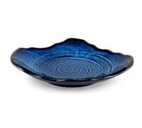 XIYOUQI Bol décoratif en céramique - Grand bol décoratif bleu de 30,5 cm, plateau de centre de table en porcelaine, bol à clés pour table d'entrée, salon, salle à manger, plat à bibelots, plateau de