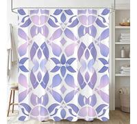 Xjaopfei Lilas Rideau Douche 100x130cm Polyester Lavable en Machine Imperméable Rideaux de Douche Moderne avec œillets et 12 Crochets, Ourlet Lesté, pour Salle de Bain Domicile Baignoire Cabine J-213