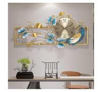 XJBTBA Grande Horloge Murale en métal, Grandes horloges décoratives, Horloge Murale légère d'ambiance de Luxe, Horloge à Quartz avec Mouvement Silencieux, décoration Murale pour la Maison
