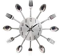 XJBTBA Horloge Murale extérieure intérieure 12 Pouces 3D Couverture créative Couverture Fourchette Murmorlo