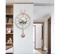 XJBTBA Horloge Murale Horloge Murale Art Decor Horloge pour décor de Salon, cerf Art Silencieux Pendule sans tic-tac Horloge Murale, Blanc décor à la Maison Horloge silencieuse