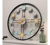 XJBTBA Horloge Murale Horloge Murale, Horloge Murale de extérieure, Grande Horloge Murale de silencieuse, Horloge extérieure en Fer forgé, Horloge Ronde créative pour Murs intérieurs, Cours, Salons,