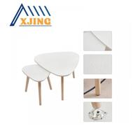 XJING 2 tables basses petit espace, minimalisme blanc, table basse avec pieds en bois (55*55*4540*40*40cm)