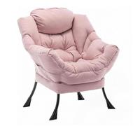 XJING Fauteuil avec repose-Pieds-Fauteuil de lecture pour salon-Fauteuil lounge en velours-Avec dossier-Fauteuil de chambre style