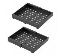 XJING Lot de 2 tiroirs extensibles pour placard de cuisine -Noir- Plateau coulissant à largeur réglable (32-52 cm)