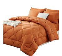 XJQ Couette 2 en 1 Easy Sleep with 2 Pillowcases,Easy Washing (Orange,200 * 200cm)