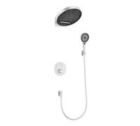 XJTNLB Kit Mitigeur Douche Thermostatique Encastrée Blanc Douche Cascade Pluie Commande Piano, 3 Sorties, avec Douchette