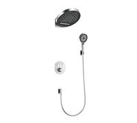 XJTNLB Kit Mitigeur Douche Thermostatique Encastrée Chrome Douche Cascade Pluie Commande Piano, 3 Sorties, avec Douchette