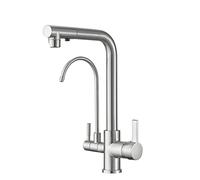 XJTNLB Robinet 3 Voies Cuisine Osmoseur Brossé Robinet Mitigeur Cuisine Douchette Robinet Pivotant Robinet Evier Cuisine Robinetterie Cuisine Eau Potable 2 Jets,B