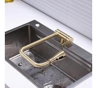 XJTNLB Robinet Cuisine Rabattable Or Brossé en L Robinet Cuisine Rabattable sous Fenetre Mitigeur Évier Une Seule Poignée-3 Modes