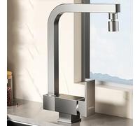 XJTNLB Robinet Cuisine Rabattable Sous Fenetre Brossé Mitigeur Cuisine en L Mitigeur Évier Une Seule Poignée Robinetterie Cuisine Pliable pour Fenêtre Avant-Double Mode