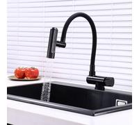 XJTNLB Robinet de Cuisine Rabattable Sous Fenêtre Mitigeur Cuisine Cascade | Mitigeur Cuisine Rabattable Flexible Cuisine 6 Modes de Pulvérisation Rotatif à 360° Mitigeur Evier Cuisine, Noir