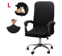 XJYDNCG Housse de chaise de bureau élastique,couvre-chaise pour ordinateur avec dossier(Noir, L)