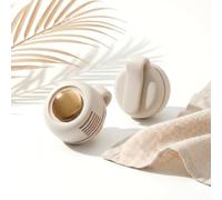 XKrmp 2026 Portable Clip On Fan for Shirt & Waist, 360° Rotatable Mini Bladeless Fan, 3-Speed Quiet Wearable Personal Fan, USB-C Rechargeable Small Cooling Cyclone for Outdoor, Travel (Beige)