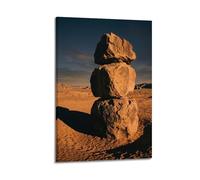 XKUGA Nature Balance Poster géant du désert Boulder Stack Serenity Healing Impression sur toile moderne Décoration murale idéale pour famille, cave, salle de jeux, chambre de garçons et de filles 60 x