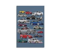 XKUGA Poster de course allemande 2002 Turbo 3.0 CSL M3 E46 E30 M4 G82 Décoration murale moderne pour famille, cave, salle de jeux, chambre de garçons et filles 40 x 60 cm