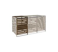 XL habillage de poubelle pour 1/2 personnes extension HWC-H62, box pour poubelle, 114x67x97cm bois massif ~ brun foncé