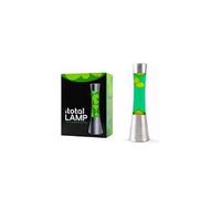XL2346 Lampe à Lave 40 cm avec Base Argentée, Liquide Vert et Cire Jaune