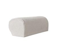 Xlabor Lot de 2 housses de canapé pour accoudoirs réglables en Spandex, protège-accoudoirs antidérapants pour chaise, canapé, fauteuil, blanc, normal (2PCS)