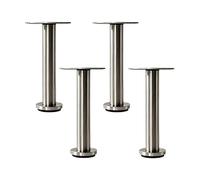 XLIHAWY Acier Inoxydable, Pieds Meuble Ronds Métal Pied Table avec Patin Réglage, Support Pied Bureau Lot 4(9.1x1.6x1.6in/4 pcs)