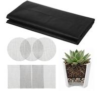 XLIUAX Toison filtrante de 1,6 x 1 m pour pots de plantes, peluche découpable, avec 6 grilles de drainage, non-tissé de drainage, pots de fleurs pour jardinage, maison de tomates, serre, film