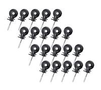 XLKJ 20pcs Isolateurs à Visser, Isolateurs Annulaires, Clôture Électrique Isolateurs à Vis, pour Poteau en Bois (Noir)