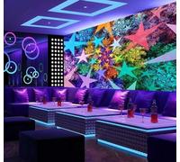 XLMING Créatif Couleur Fleurs Étoiles Club 3D Papier Peint Premium Texturé Soie Bureau Salle à Manger Salon Chambre Coucher Canapé TV Mur-250cm×170cm