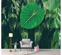 XLMING Simple En Relief Frais Vert Feuille De Tortue Papier Peint 3D Soie De Luxe Intissé Bureau Salle à Manger Canapé Chambre Salon TV Mural Décoratif-430cm×300cm