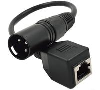 XLR vers pour Rj45 Câble Adaptateur DMX512 Convertisseur de Signal Femelle 3 Broches vers Port Réseau Cuivre sans Oxygène PVC Câble d'éclairage de scène pour Mixer Équipement KTV Noir 27 cm (tête mâle