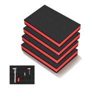 XLTBOMS 4 Unité Mousse pour Outils - 40 x 30 x 4 cm, Inserts en Mousse | Mousse Caisse a Outil, Bloc de Mousse Polyuréthane, Mousse à Découper, pour boîte à outils, système de rangement à (Noir)