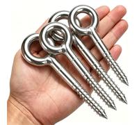 XLTBOMS Lot de 4 vis à œillet M12 x 160 mm pour échafaudage | Vis à œillets galvanisées avec chevilles, ancrage d'échafaudage, œillet à vis, pour échafaudage, façades, fixations lourdes