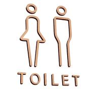 XLWLLNJ 2 Panneaux de Toilettes, Autocollant Mural En Acrylique pour WC de Bureau, Style Antique, Sans Perçage, Signalétique WC, Or