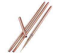 XLWLLNJ 3 Pièces Pinceau Nail Brosse Pinceau Doublure Stylo Pointe Fibre Synthétique Manche Antidérapant Décoratif Adapté Salon Professionnel DIY M, Or