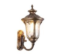 XLWLLNJ Applique Murale Extérieure de Style Rétro Européen, Lanterne avec Douille E27, Construction étanche en Aluminium et Verre, Offrant Une Lumière Douce E, Bronze 23cmx50cm