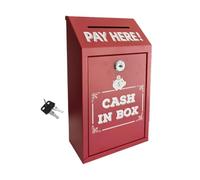 XLWLLNJ Boîte de Collecte D'Argent Boîte Don Serrure Métallique Coffret Rangement Résistant Compact pour Sécurité Utilisation Adaptée Aux Écoles, Rouge