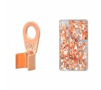 XLWLLNJ Borne à Sertir en Cuivre Cosse Connecteur Cosse Anneau Cuivre Massif Conductif avec Faible Résistance Fût Lisse pour Insertion Nette et Sertissage, Ot-10a 100PC
