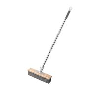 XLWLLNJ Brosse de Sol Métallique à Manche Télescopique En Bois pour Nettoyage Complet Adapté Terrasses Dalles Extérieures, 20cm